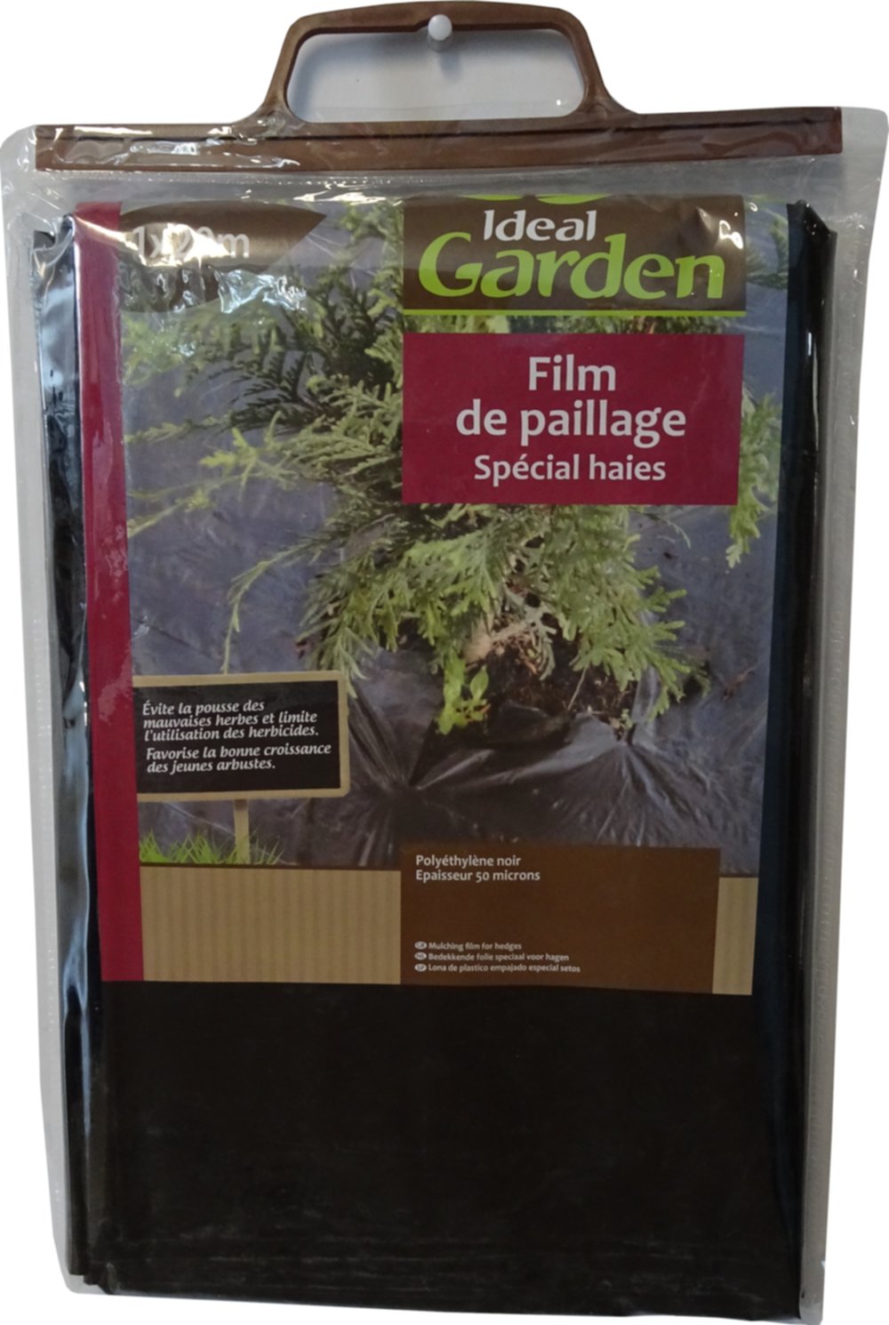 Film paillage spécial haies 50 microns 1 x 20 m noir - IDEAL GARDEN