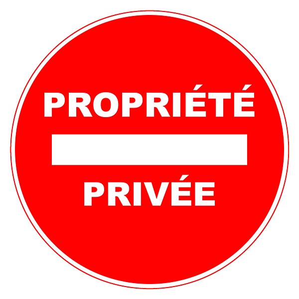 Panneau pvc ø280 : propriété privée