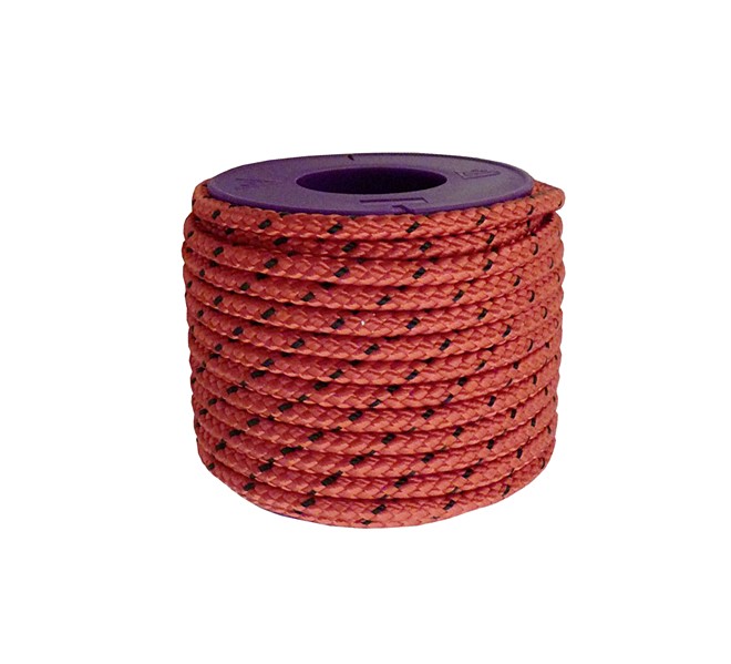 Drisse polypropylène rouge fil noir ø4mm longueur :12m 