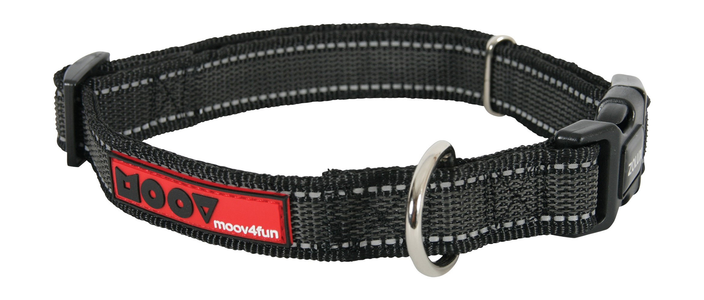 Collier réflectif Moov - 25mm - 45 à 58cm - noir