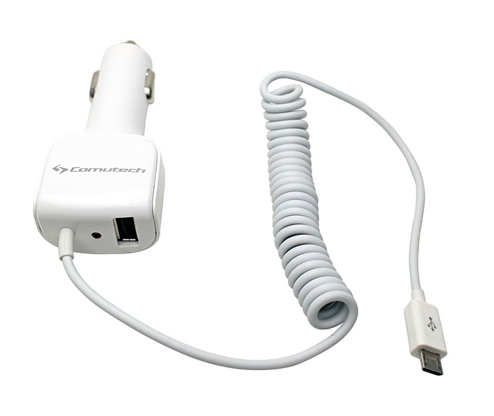 Chargeur 12/24 V avec câble Micro USB et Port USB - COMUTECH