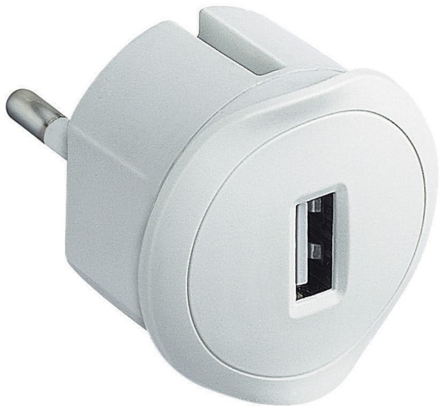 Adaptateur chargeur USB blanc - LEGRAND