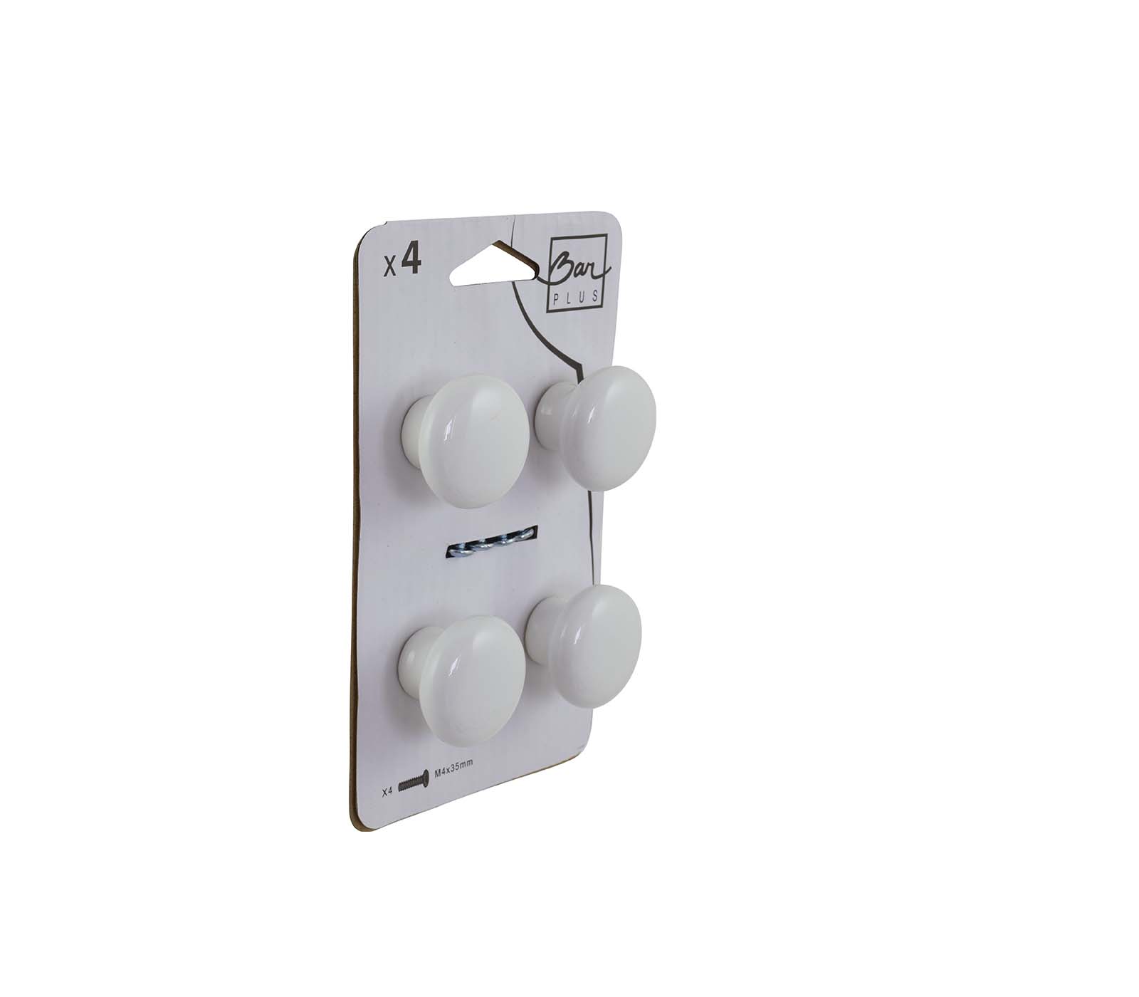Set de 4 boutons de meuble Céramic Ø35 mm blanc  - BAR PLUS
