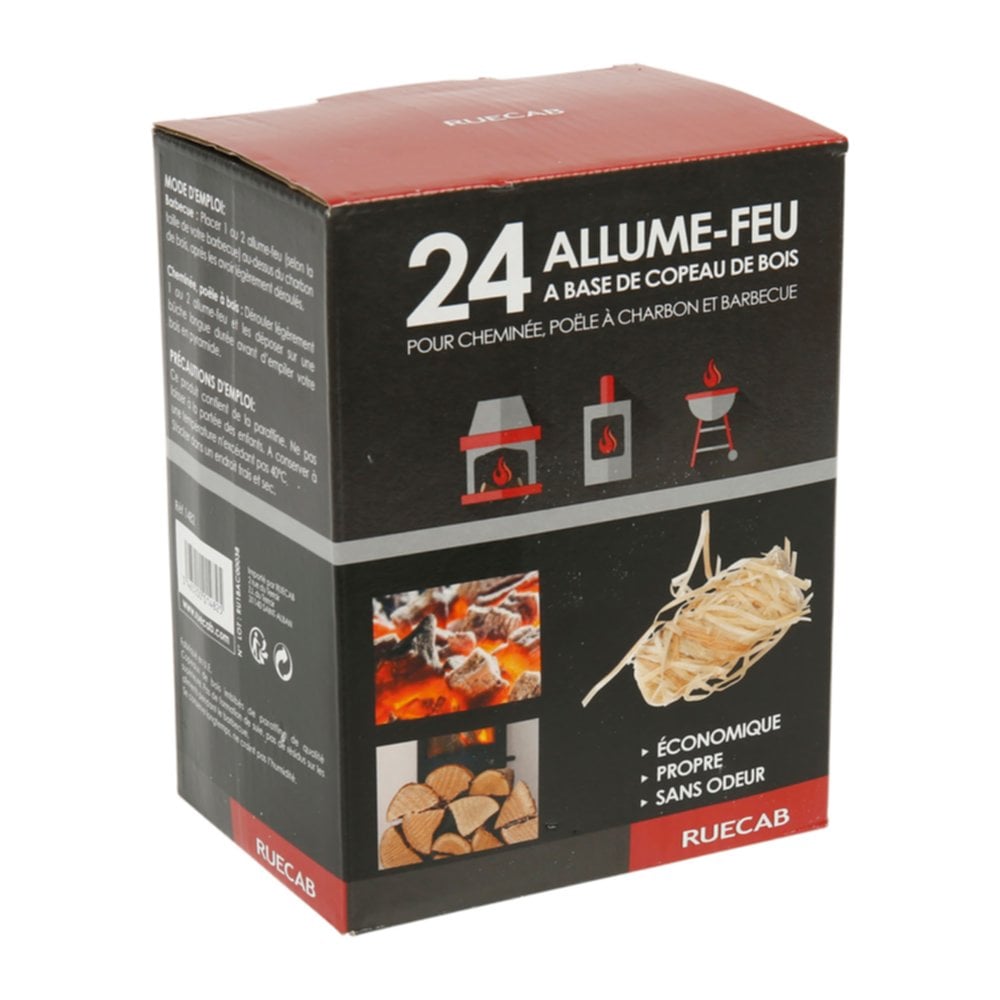 Allume-feu laine de bois 24 pièces - RUECAB