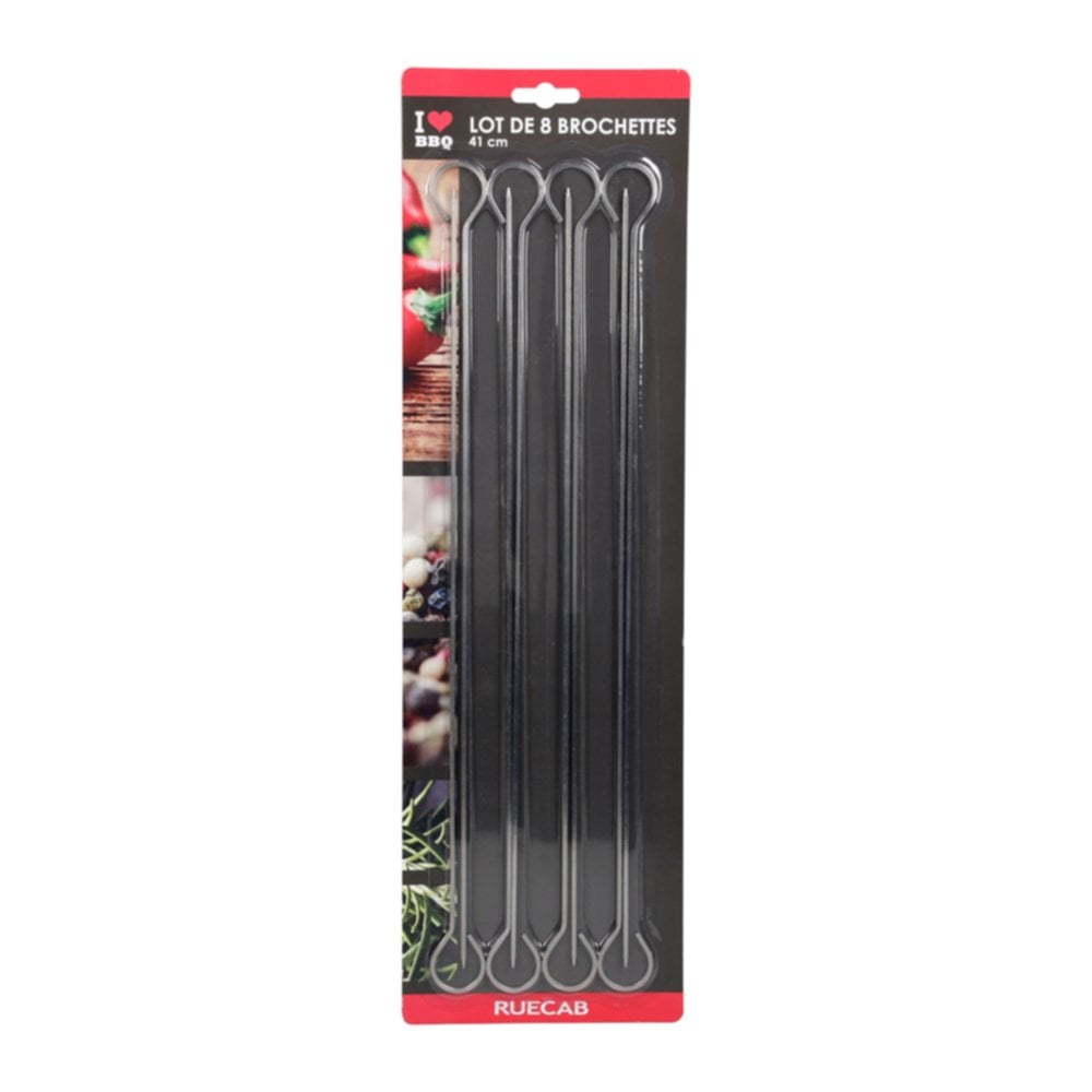 Brochettes inox carrées 8 pièces - RUECAB