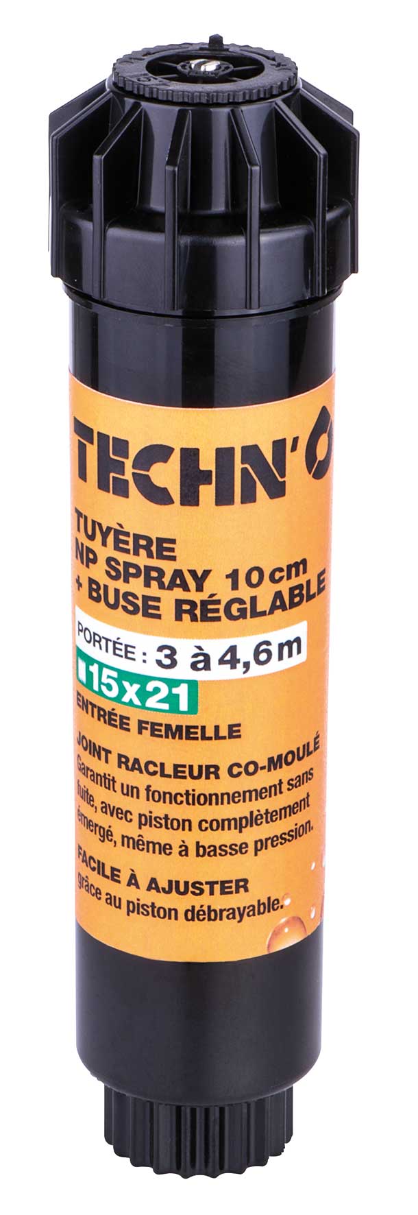 Tuyère buse réglable 4,6m F15x21 noir 10cm - TECHN'O