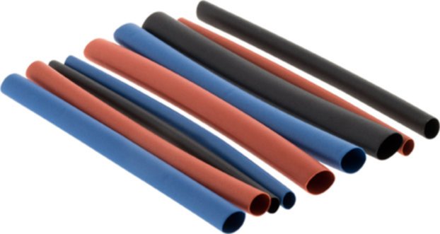 18 gaines thermorétractables fils de Ø1.6 à 5 mm 3 couleurs - ZENITECH