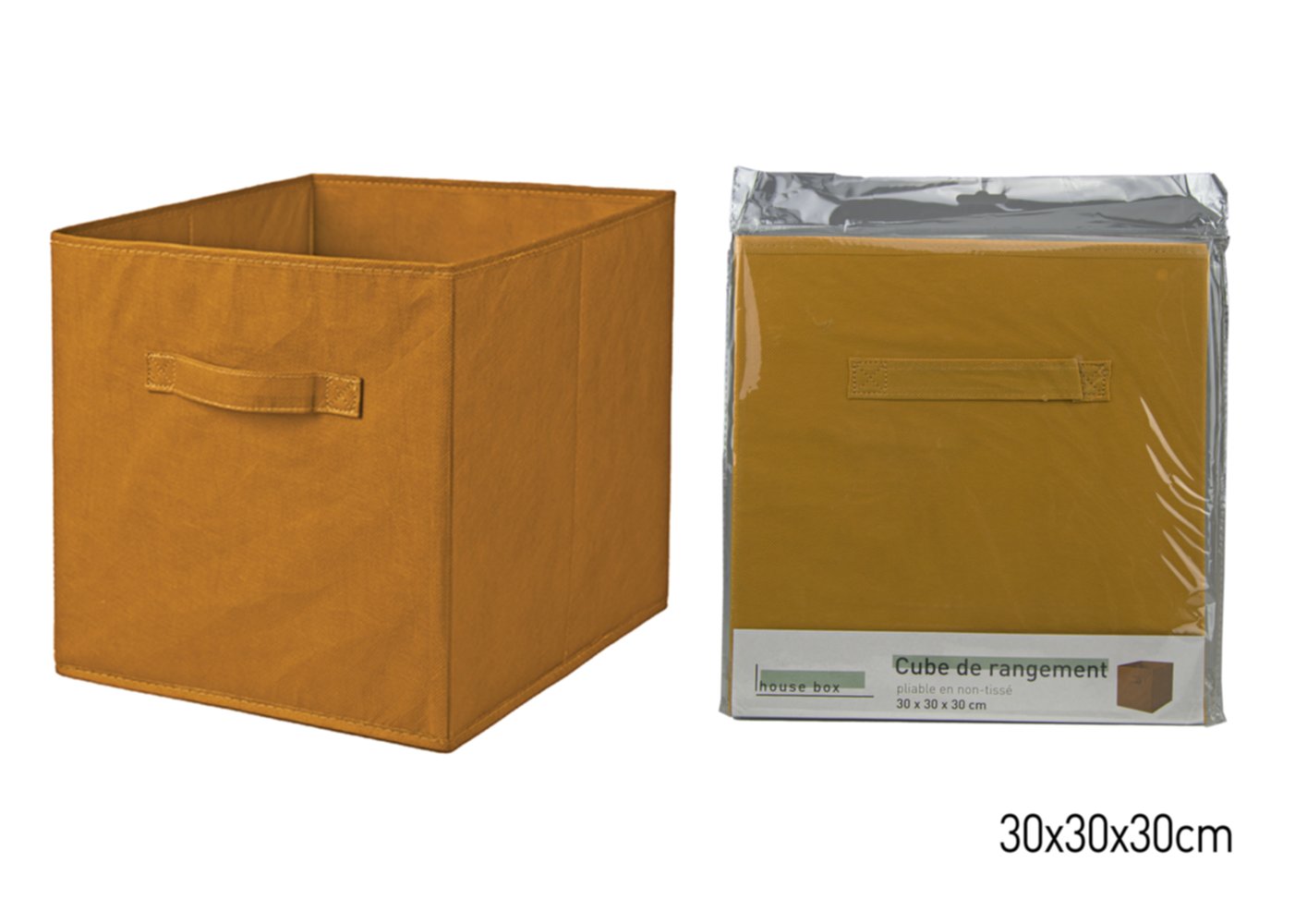 Cube de rangement pliable ambre 30 x 30 x 30 cm - KB8