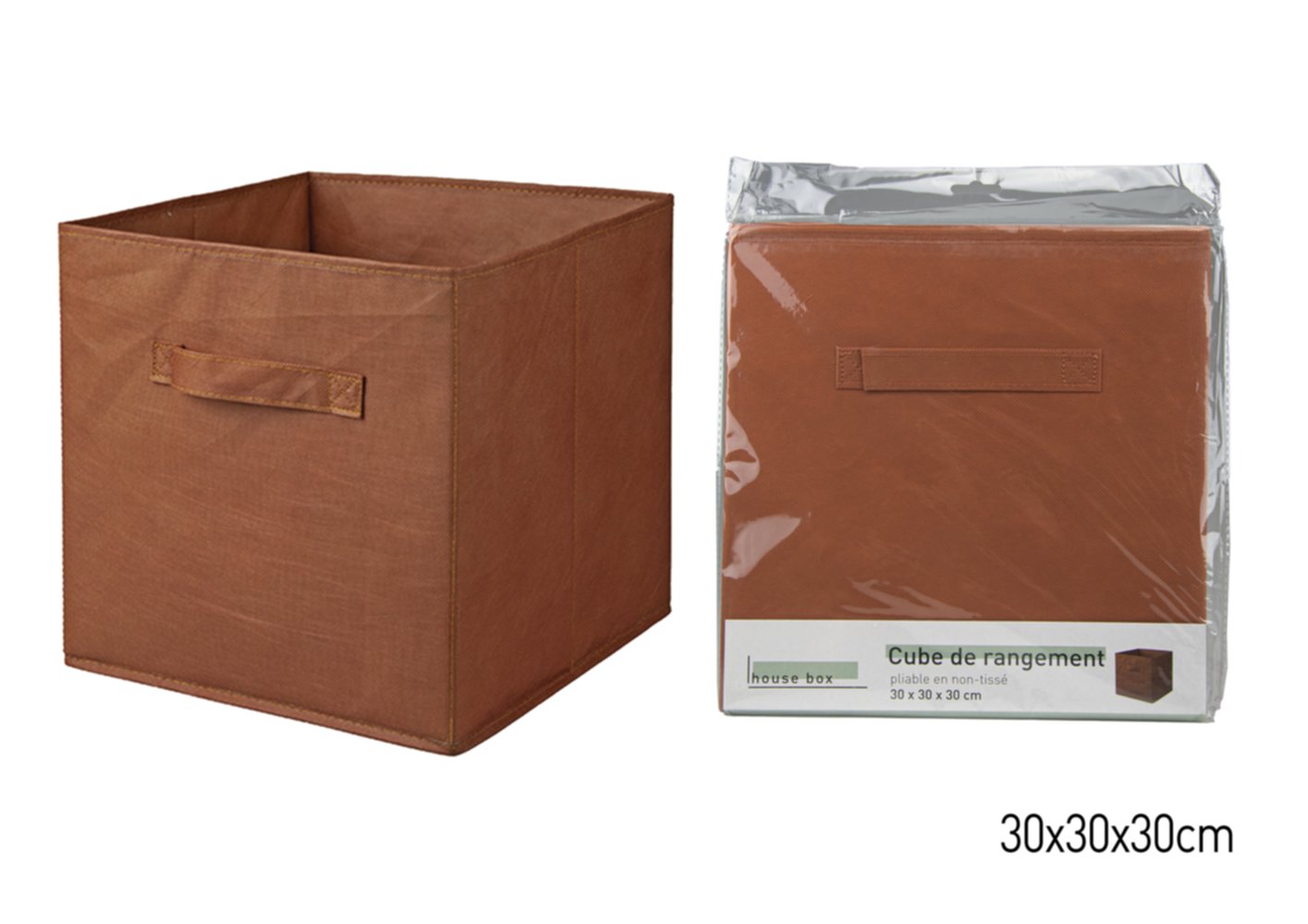 Cube de rangement pliable brique 30 x 30 x 30 cm - KB8