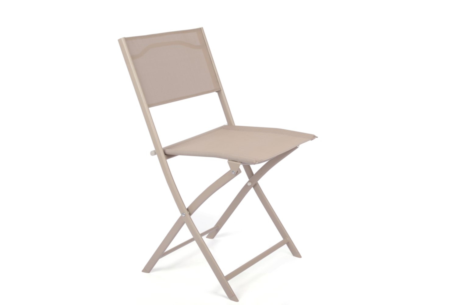 Chaise pliante Figari en acier anthracite/texaline moka