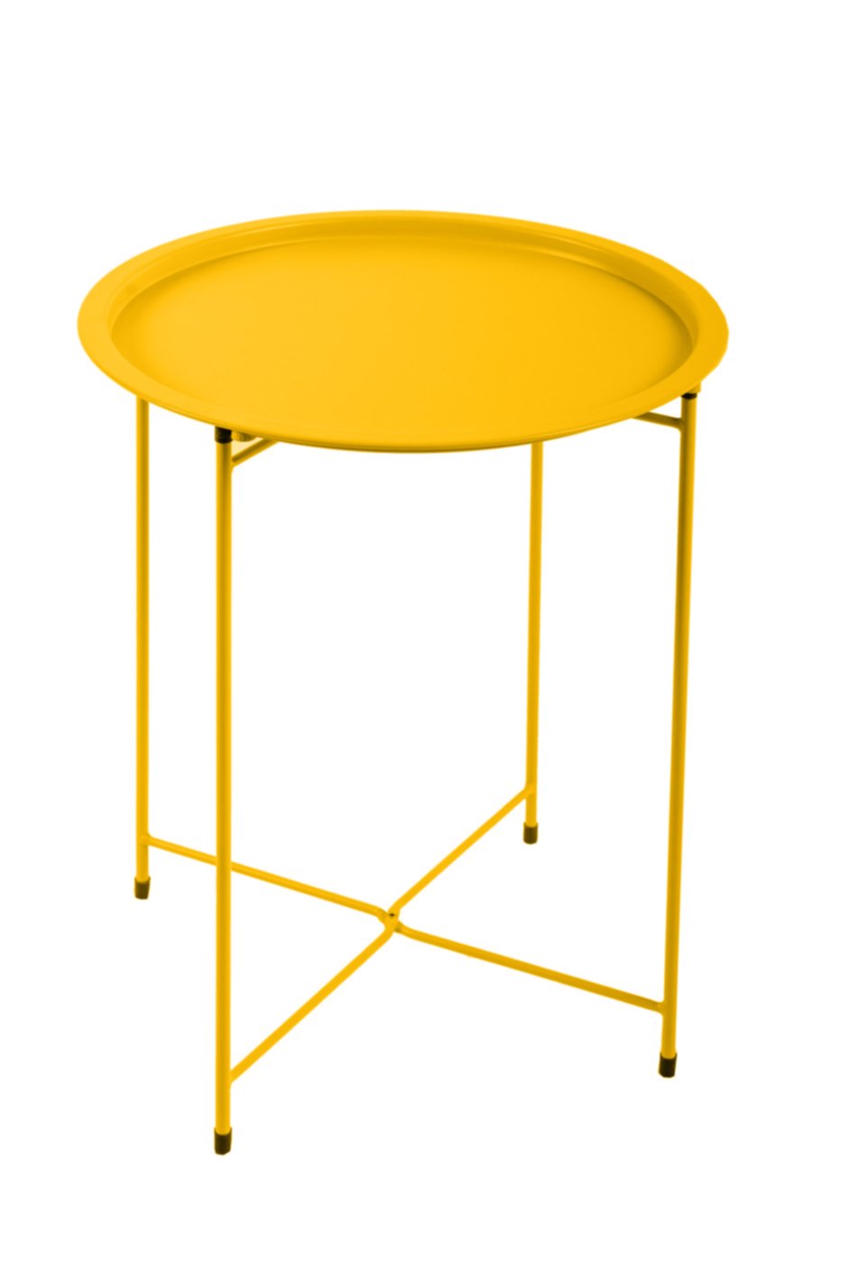 Table d'appoint ronde pliante Maeva Ø46 cm acier/jaune solaire