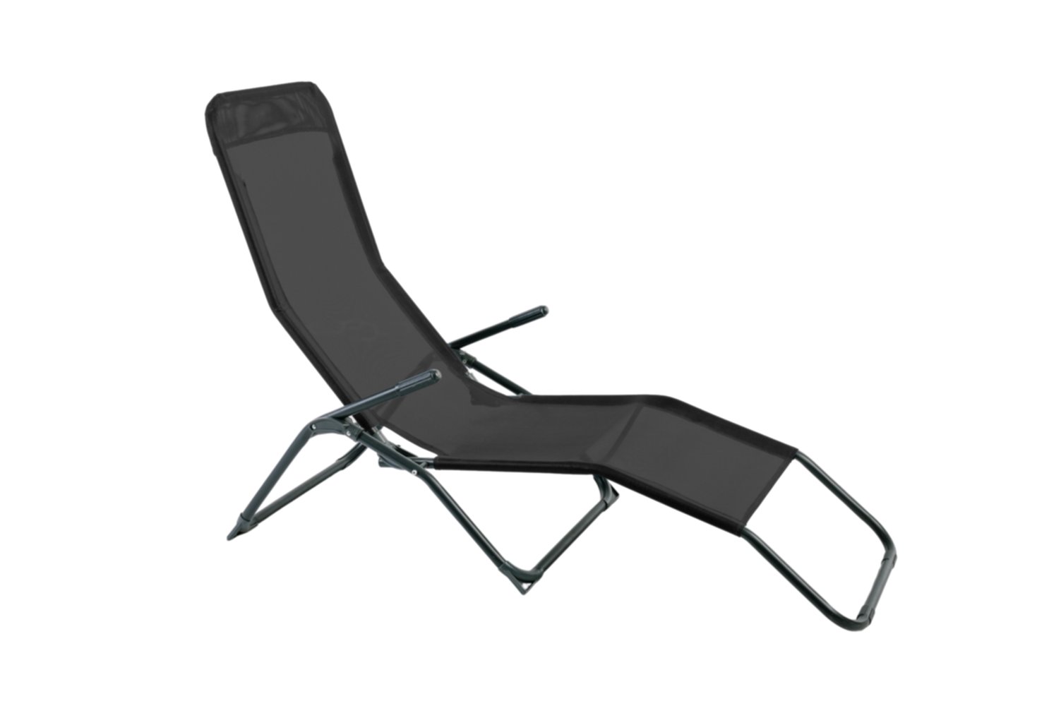 Chaise longue en acier gris foncé/texaline graphite