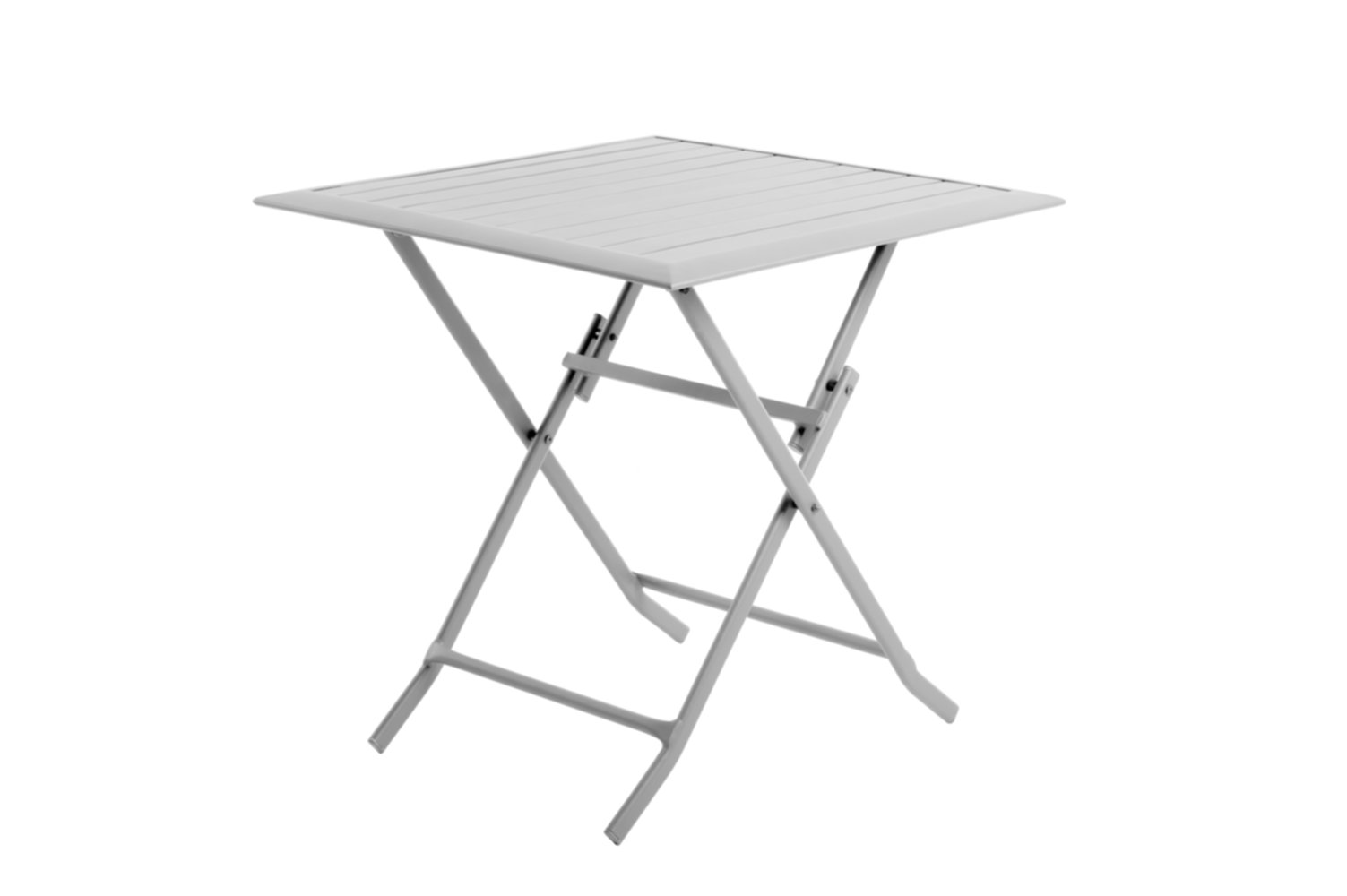Table pliante 70 x 70 cm alu/gris clair
