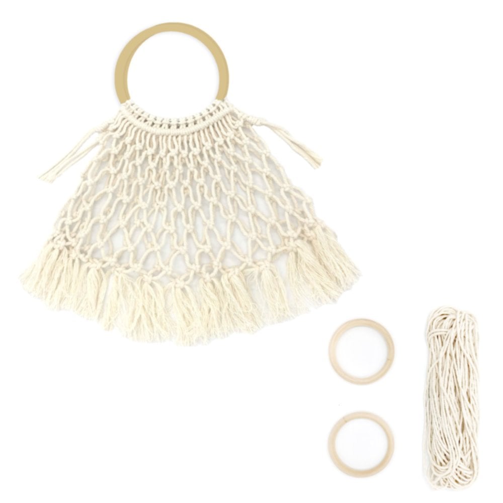 Kit tote bag filet macramé à fabriquer naturel - HOMEA