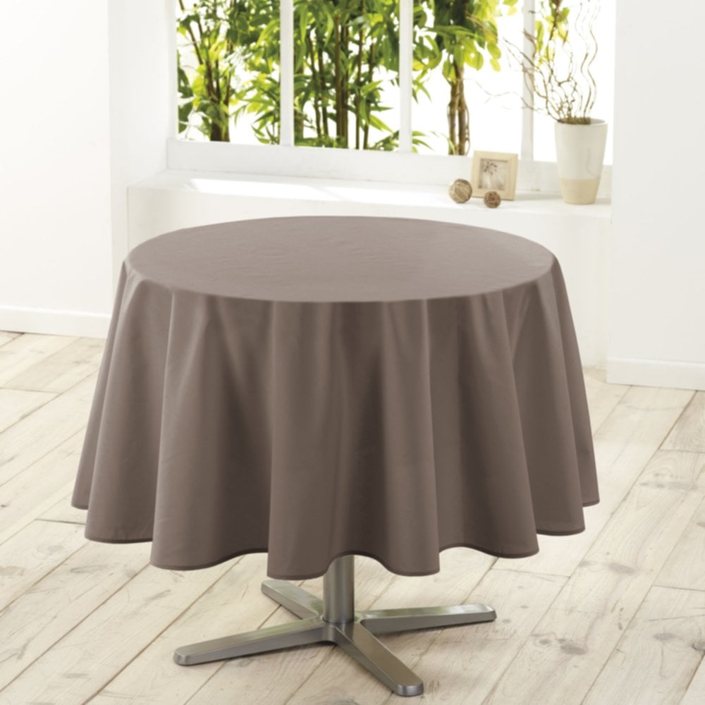 Nappe ronde Ø180 cm Essentiel taupe - D.D'INTERIEUR