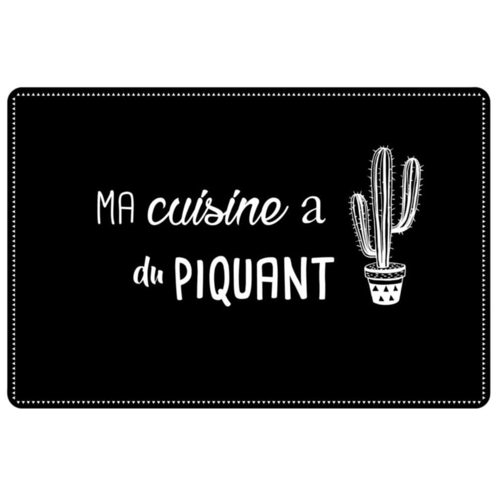 Set de table 28.5 x 43.5 cm Cuisine cactus noir - DECORLINE