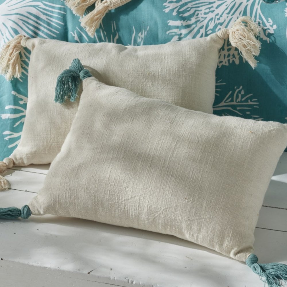 Coussin Beach House 30 x 40 cm coton délavé assortiment - TODAY