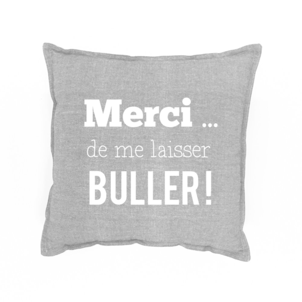 Coussin imprimé texto Buller 40 x 40 cm coton - TODAY