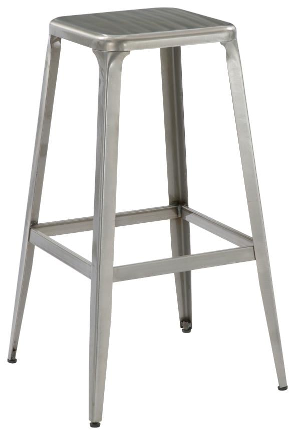 Tabouret de bar en acier Charly 44 x 44 x 76 cm gris - INVENTIV