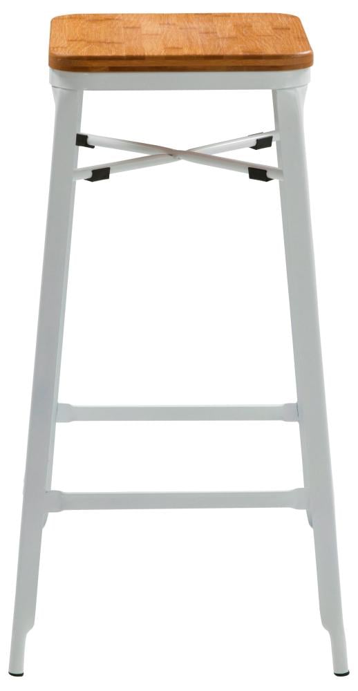 Tabouret de bar en bois Ava 41 x 41 x 75 cm blanc - INVENTIV