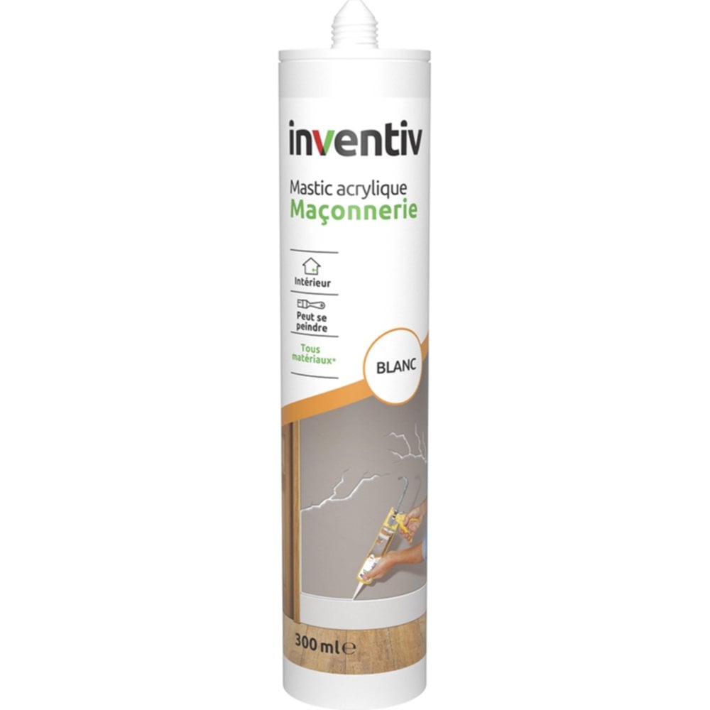 Mastic acrylique blanc 300 mL - INVENTIV