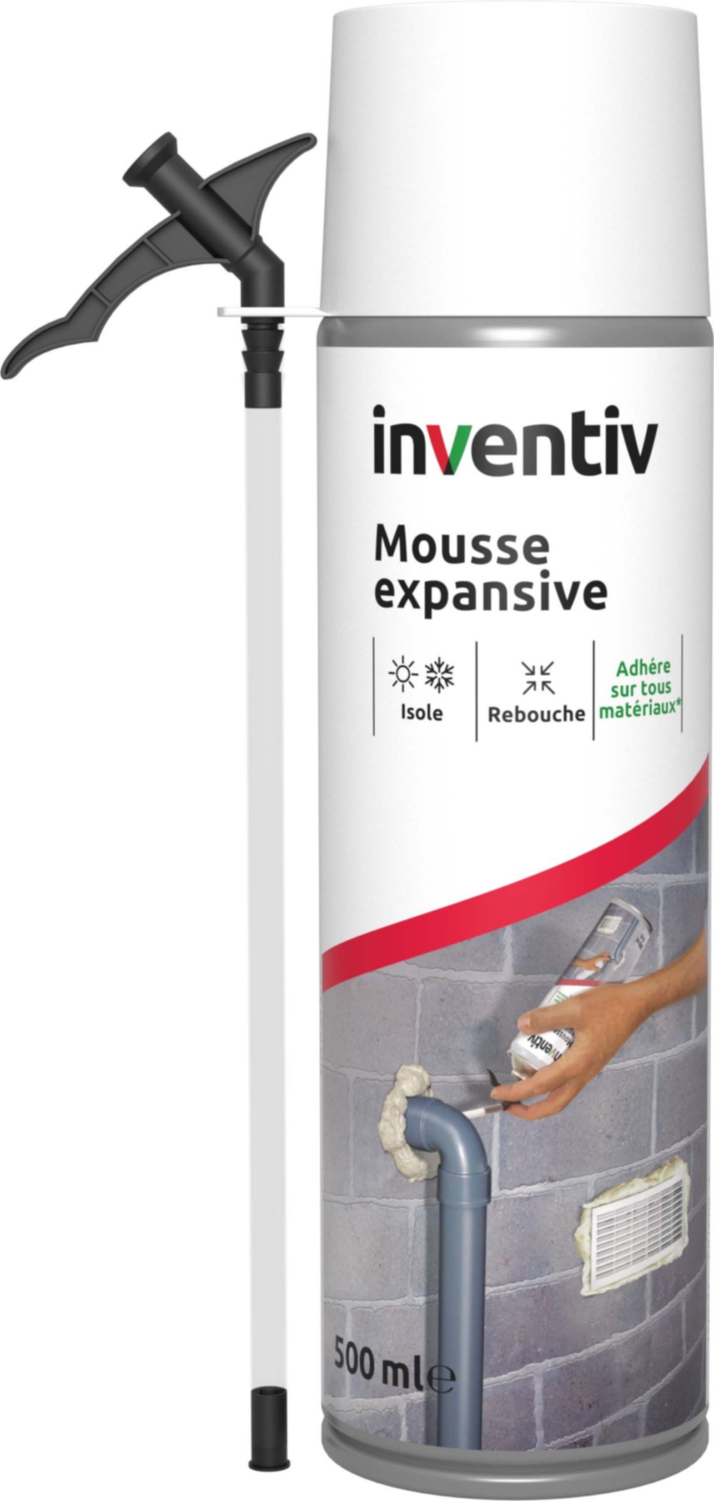 Bombe aérosol Mousse expansive isolante 500ml - INVENTIV