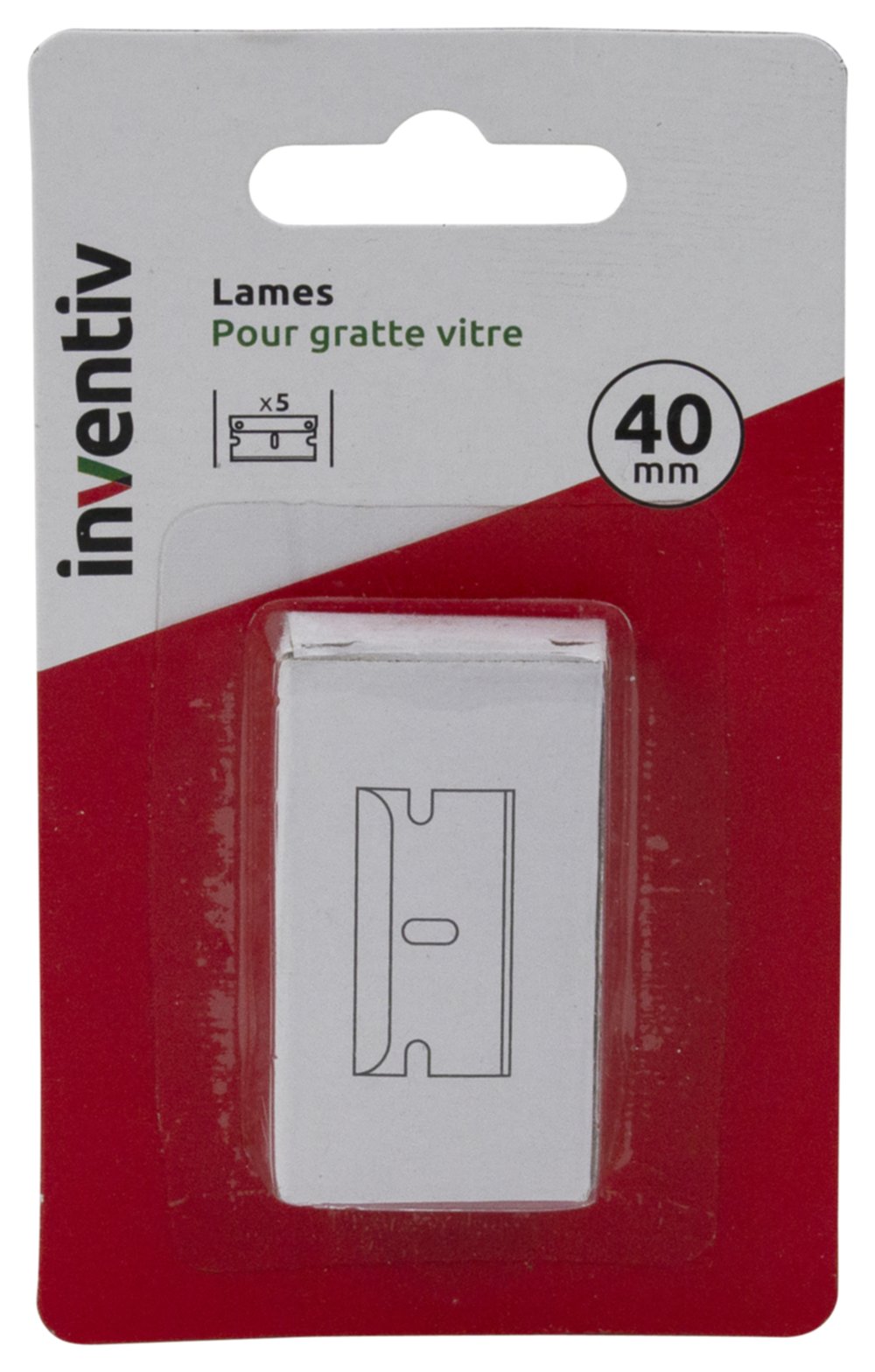 5 lames 40 mm pour gratte-vitre - INVENTIV