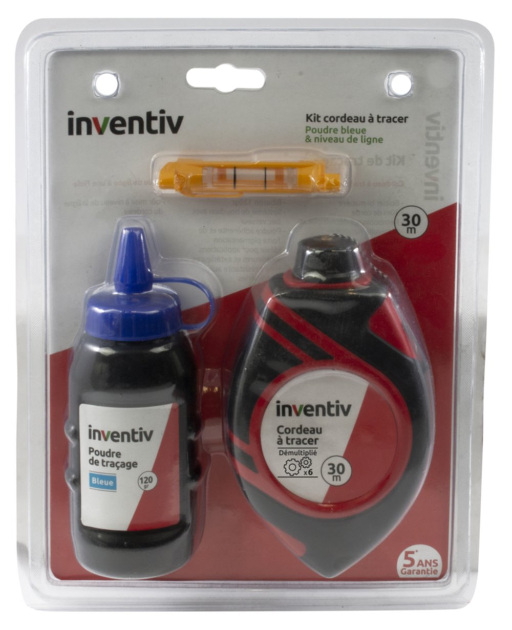 Kit de traçage cordeau + poudre bleue - INVENTIV