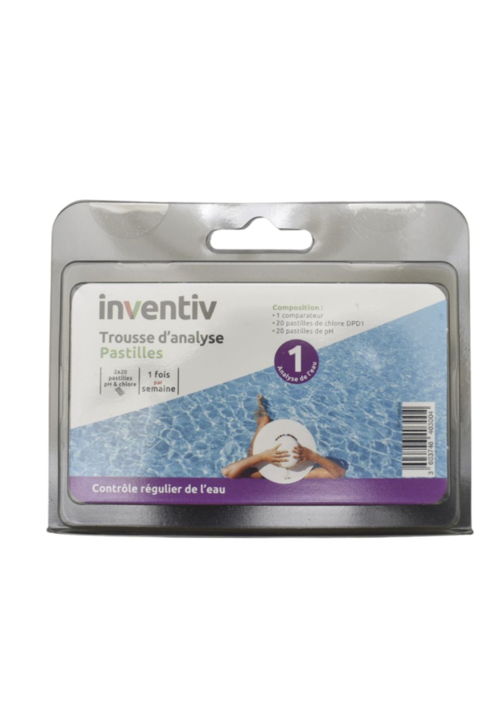 Trousse d'analyse piscine 40 pastilles - INVENTIV