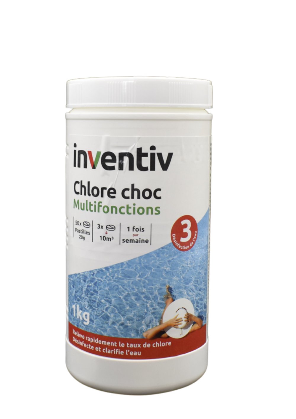 Pastille de chlore rapide 1 kg - INVENTIV