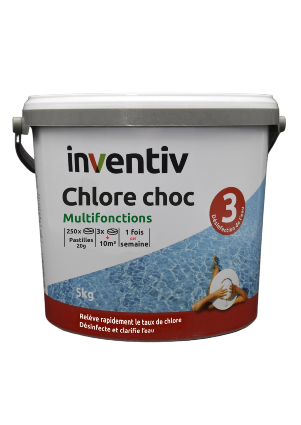 Pastille de chlore rapide 5 kg - INVENTIV