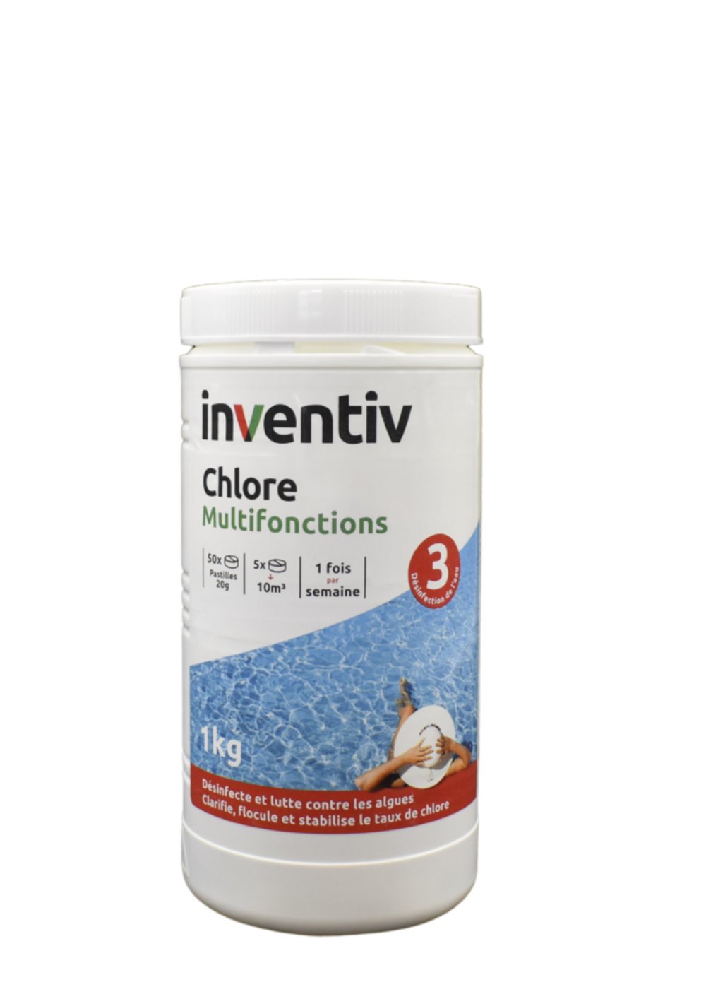 Pastille chlore multilfonctions 20g 1 kg - INVENTIV