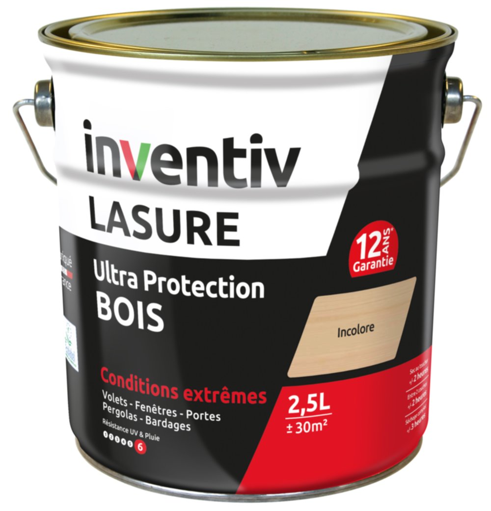 Lasure 12 ans incolore 2,5 L - INVENTIV