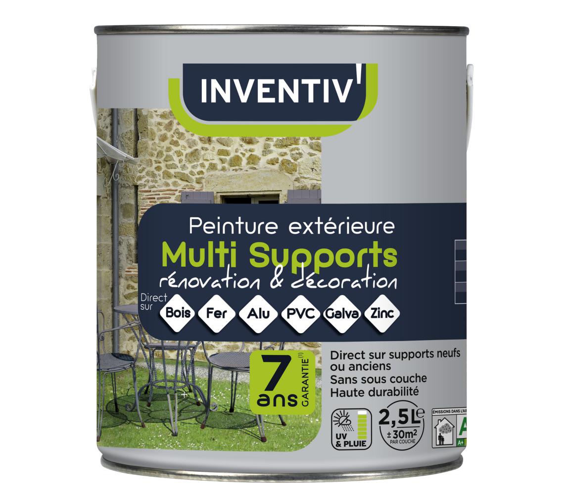 Peinture extérieure multisupport 2,5L Gris alu Satin - INVENTIV