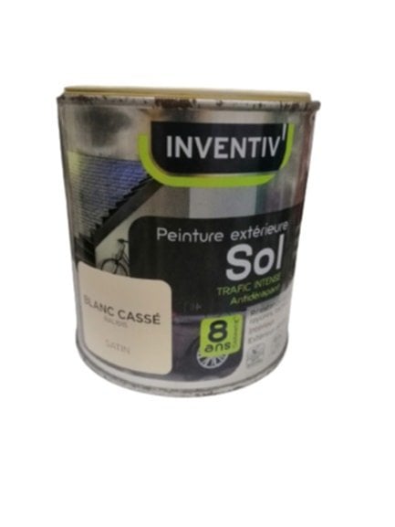 Peinture sol 8 ans blanc cassé satin 0,5 L - INVENTIV