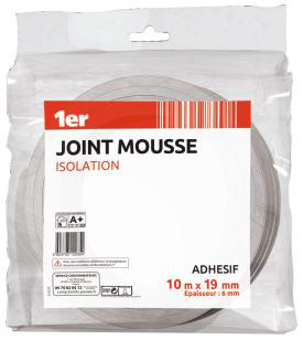 Joint mousse isolation 10mx19mm blanc - 1ER