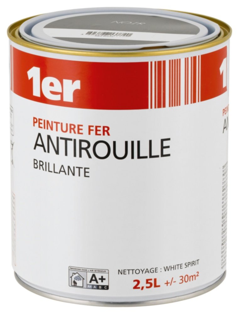 Peinture fer noir brillant 2,5 L - 1ER