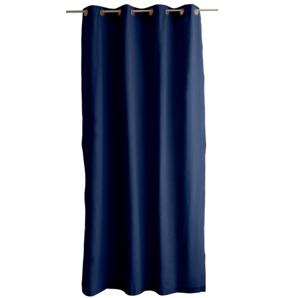 Rideau Vegetalis imprimé 140 x 240 cm bleu marine - DECOSTARS