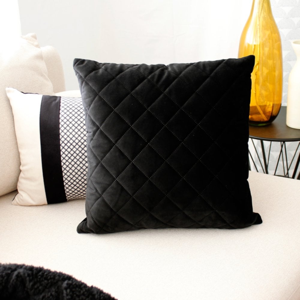 Coussin déhoussable Gatsby 40 x 40 cm noir - DECOSTARS