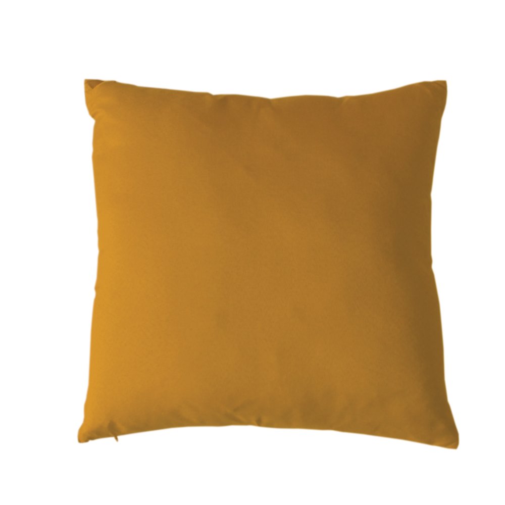 Coussin déhoussable coton uni Stella 50 x 50 cm jaune - DECOSTARS