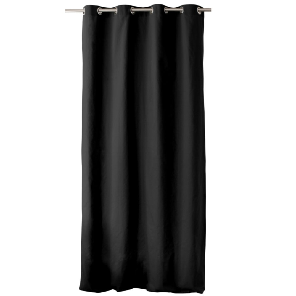 Rideau polyester Stella 135 x 240 cm noir - DECOSTARS