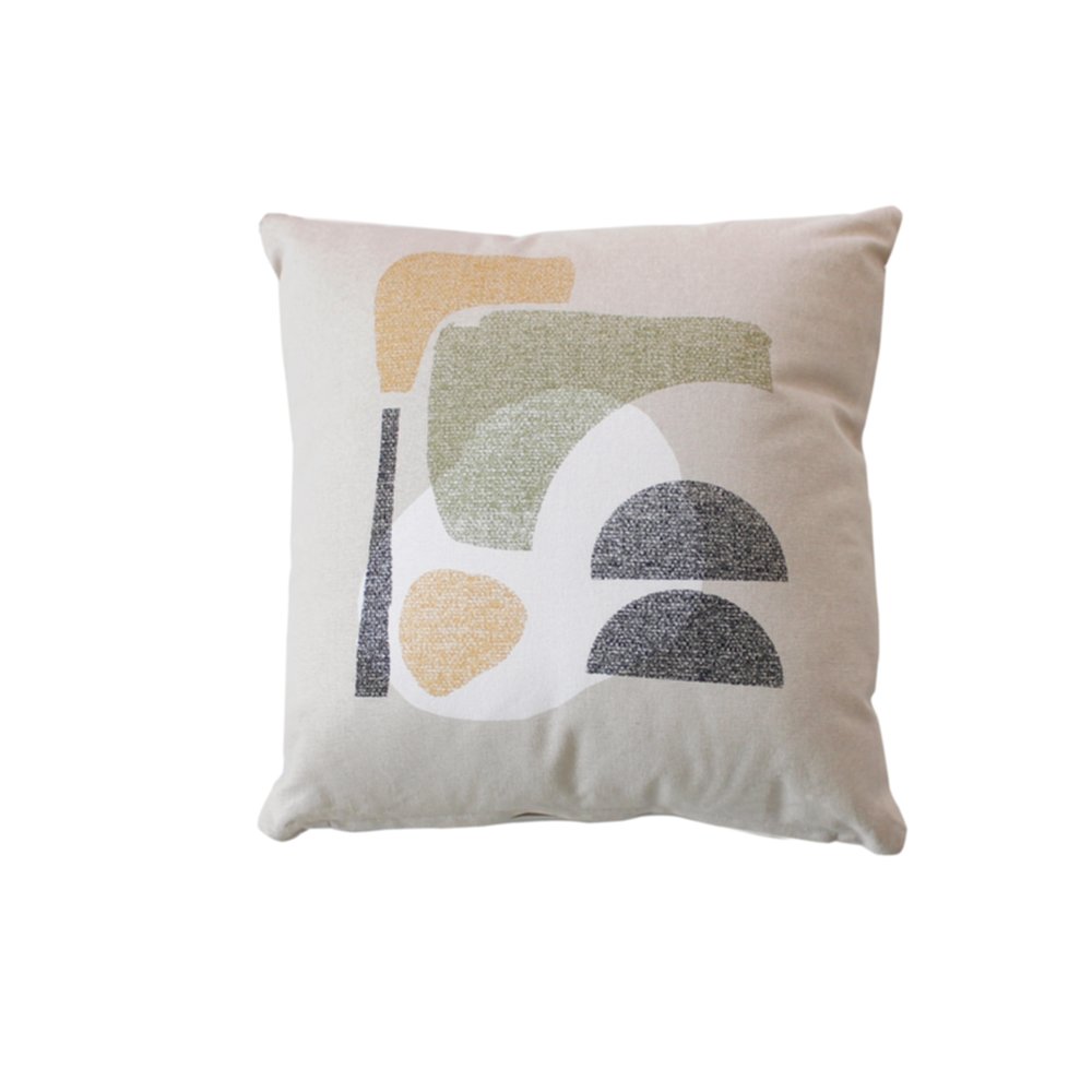 Coussin déhoussable imprimé Matisse 40x40cm beige - DECOSTARS