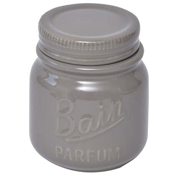 Boite a coton grès inscription bain parfum - taupe