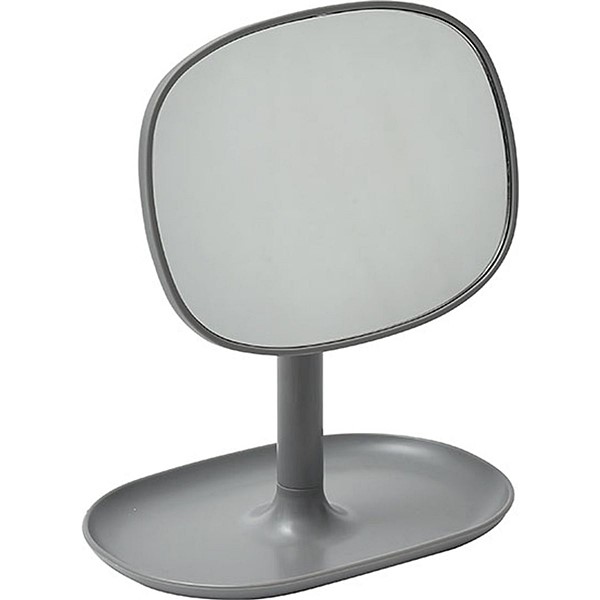 Miroir forme retroviseur plastique 1 face reglable - gris foncé
