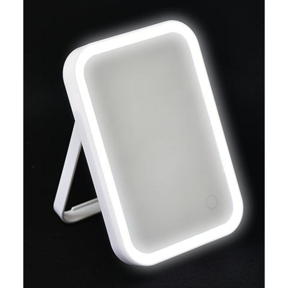 Miroir led sur pieds rectangulaire blanc - TENDANCE