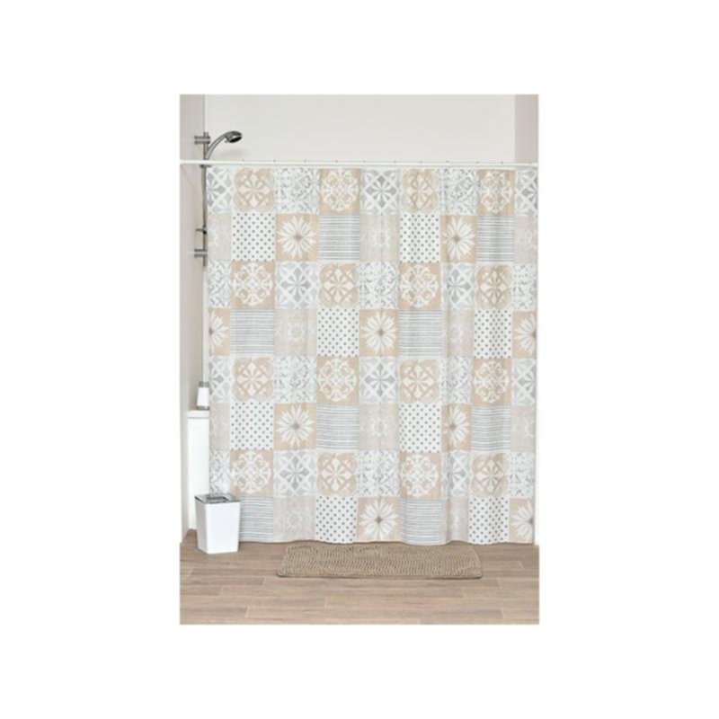 Rideau de douche PEVA 180 x 180 cm blanc Margotte - TENDANCE