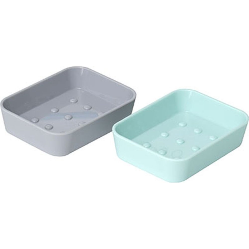 Porte-savon plastique uni gris ou vert Tokyo - TENDANCE