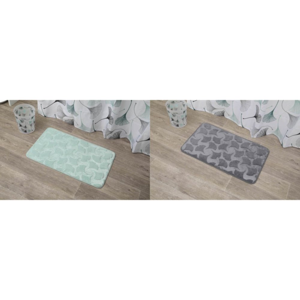 Tapis microfibre mémoire de forme 45 x 75 cm gris ou vert Tokyo - TENDANCE