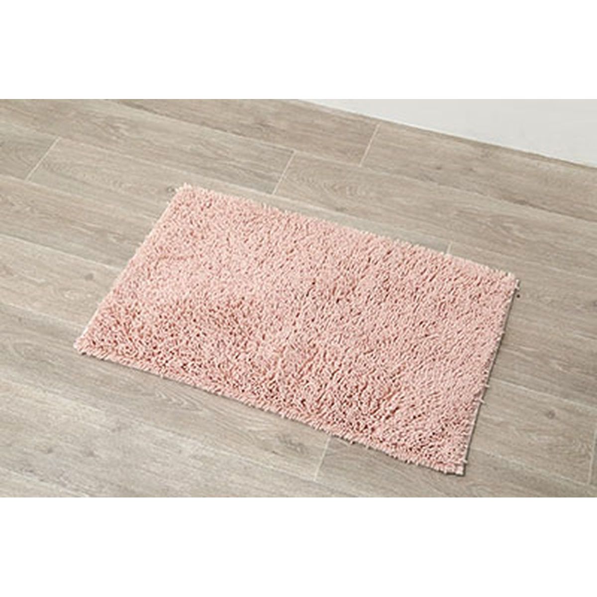 Tapis microfibre petite chenille 50 x 80 cm rose poudre