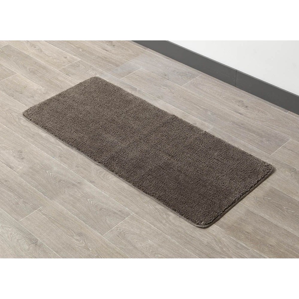 Tapis microfibre double vasque 50 x 120 cm marron